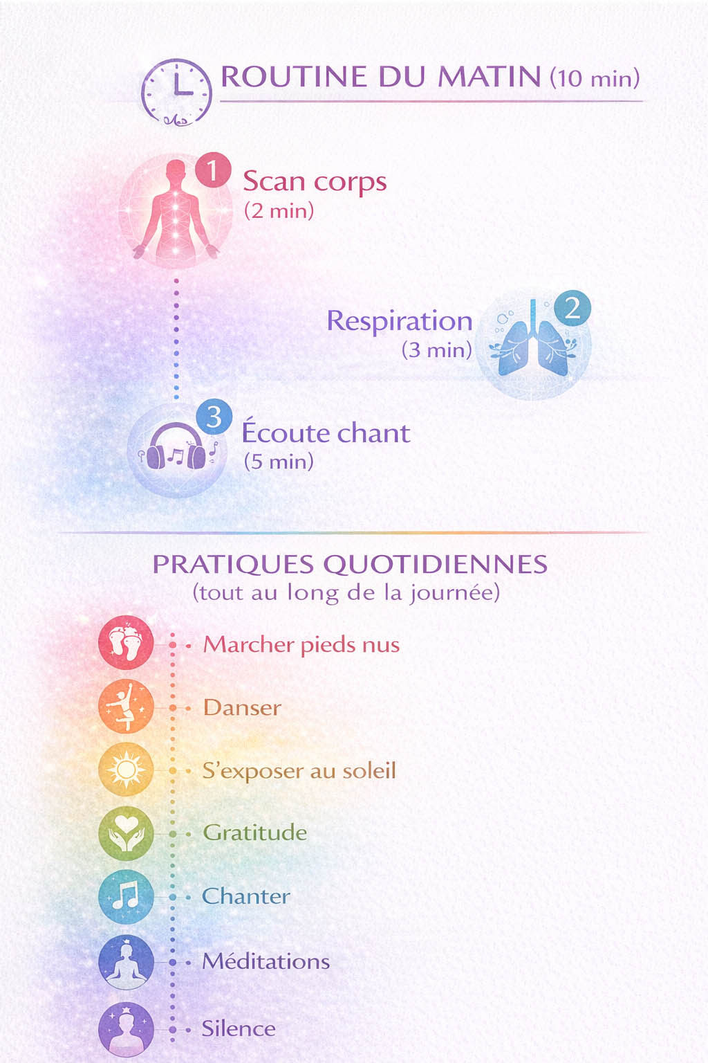 Routine quotidienne pour aligner les chakras Guide pratique minutes par jour