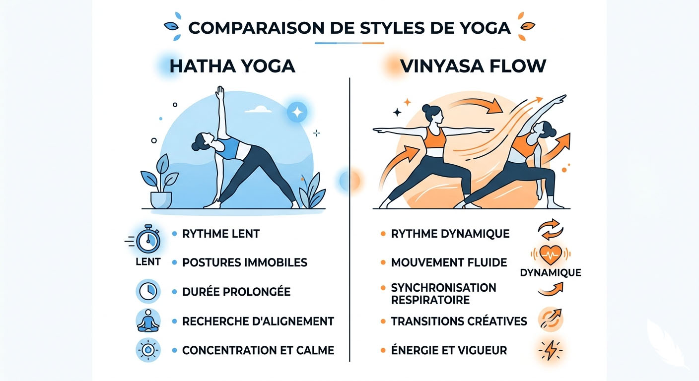 comparaison yoga vinyasa hatha differences