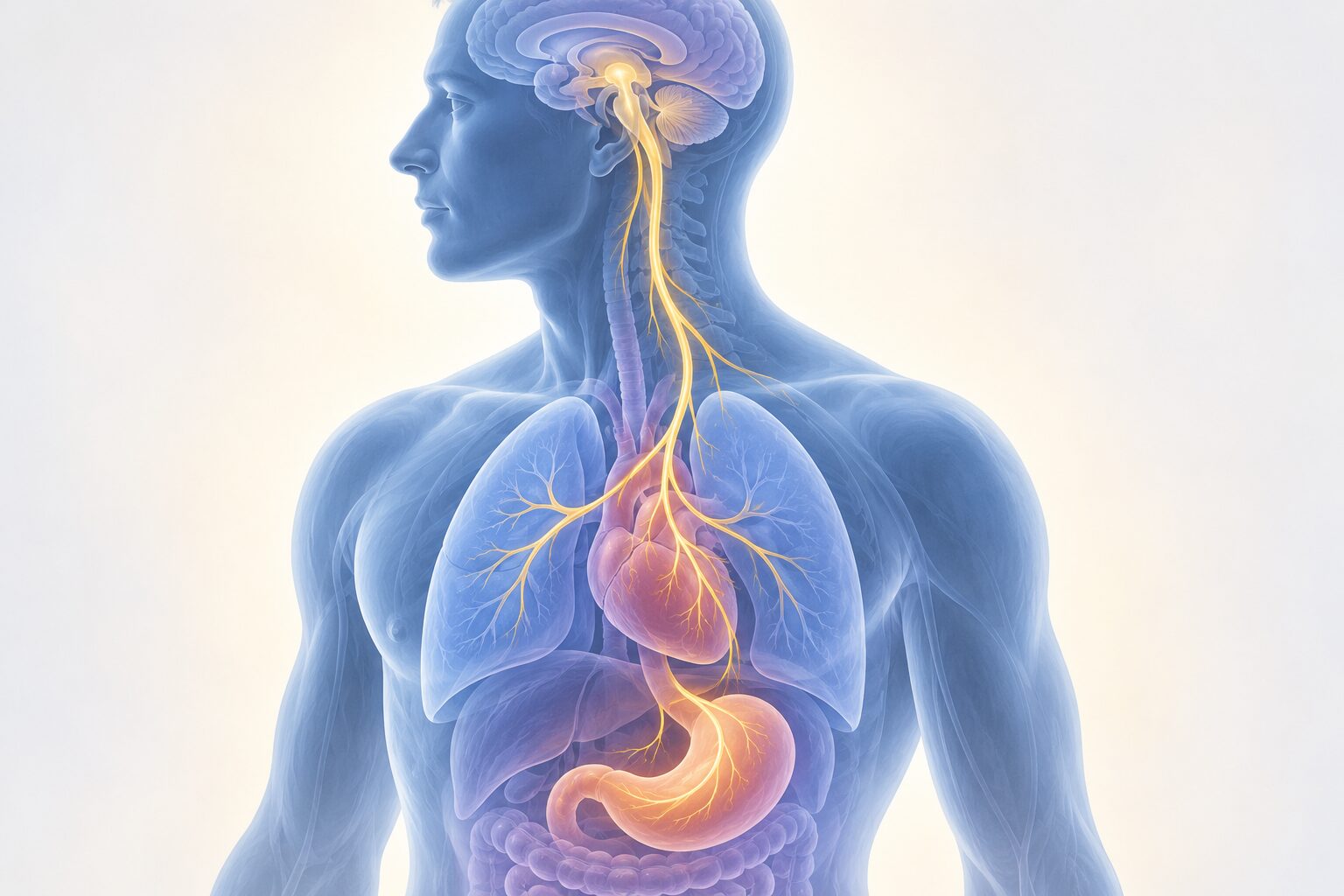 anatomie nerf vague coeur poumons estomac anatomie du nerf vague reliant le cerveau, le coeur, les poumons et l'estomac
